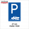 P-3d PARK YERİ LEVHASI